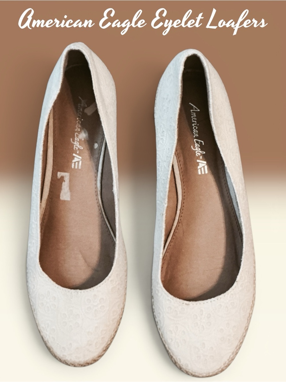 🌸American Eagle Outfitters White Eyelet Ballet Flats